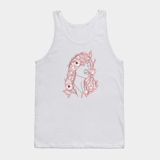 red flower hair Tank Top